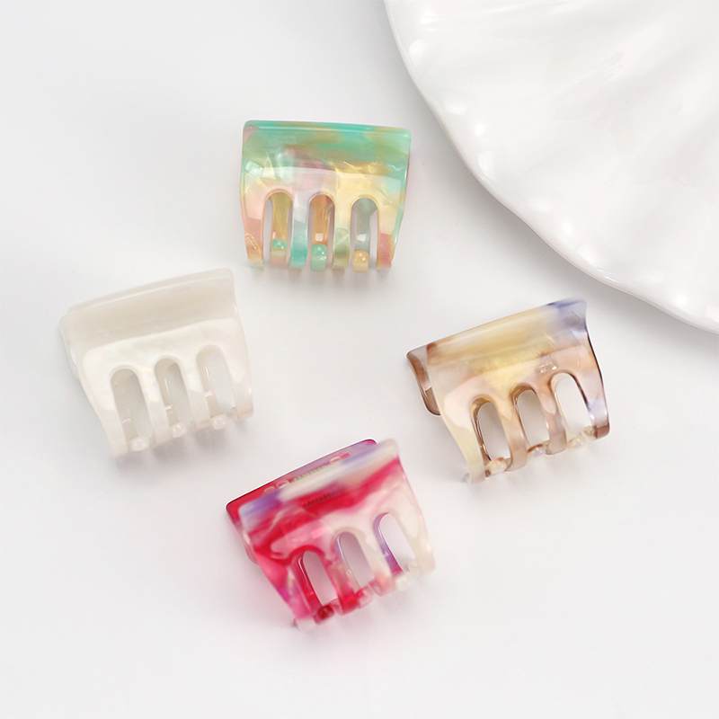 Rectangular And Compact Acetate Hair Claw Clip