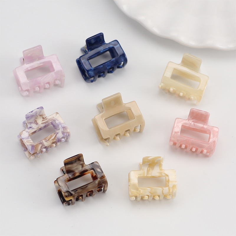 Rectangular Center Opening Acetate Hair Claw Clip