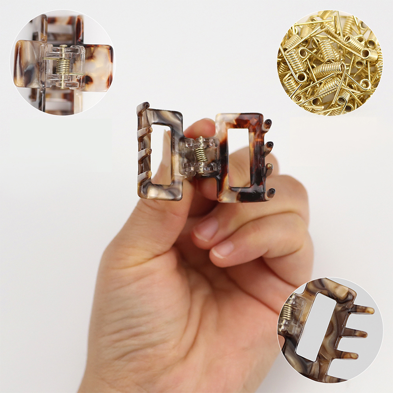 Rectangular Center Opening Acetate Hair Claw Clip