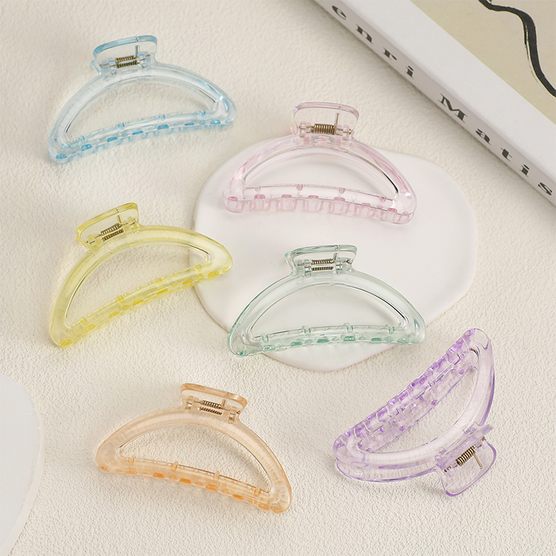 Semicircular Hollow Injected Plastic Hair Claw Clip