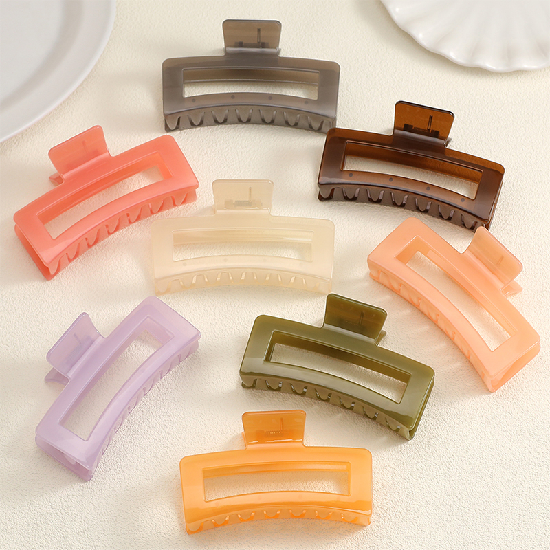 Rectangle Injected Plastic Hair Claw Clip