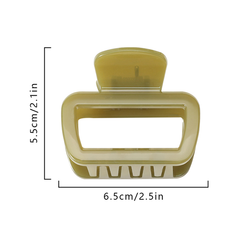 Rounded Trapezoid Injected Plastic Hair Claw Clip