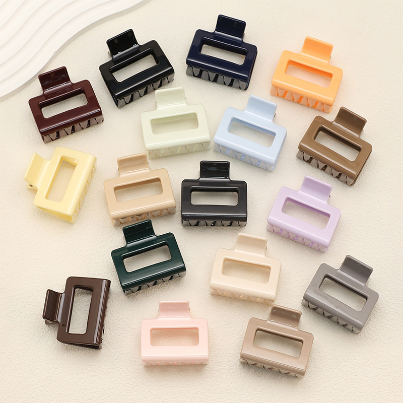 Square Injected Plastic Hair Claw Clip With Handle