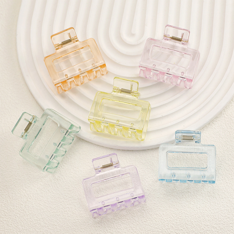 Square Injected Plastic Hair Claw Clip With Handle