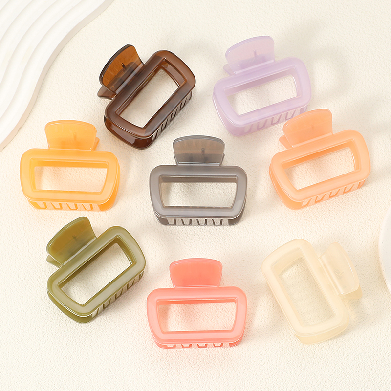 Rounded Trapezoid Injected Plastic Hair Claw Clip