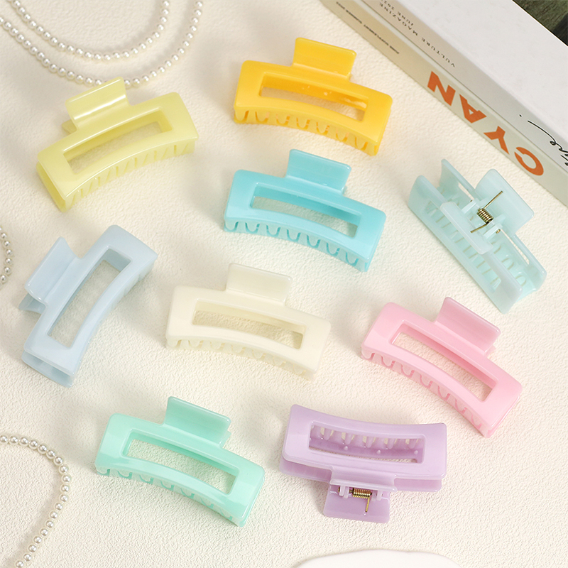 Rounded Rectangle Injected Plastic Hair Claw Clip