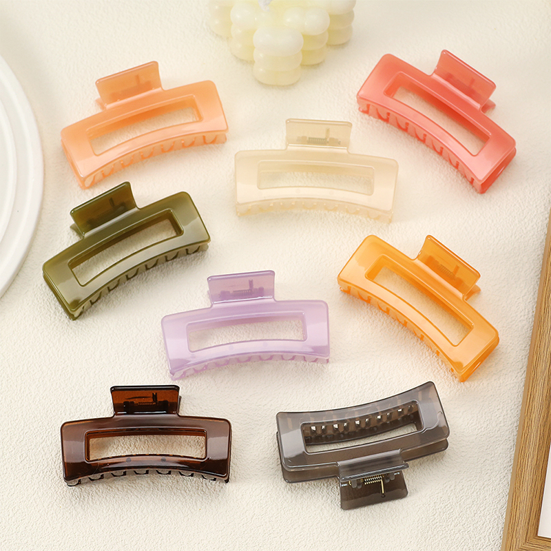 Rounded Rectangle Injected Plastic Hair Claw Clip