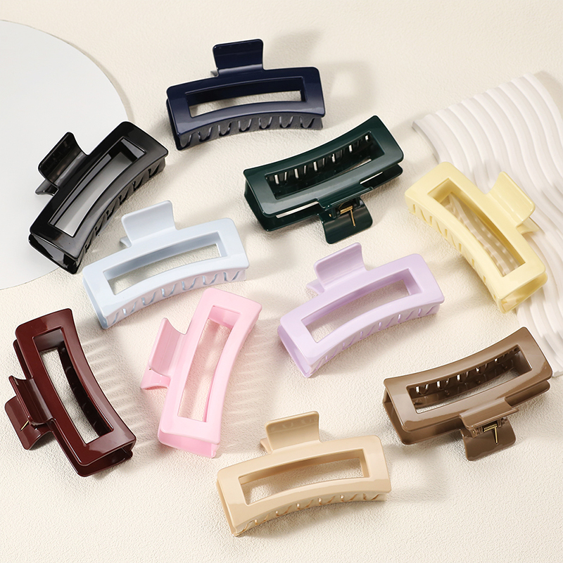 Rectangle Injected Plastic Hair Claw Clip