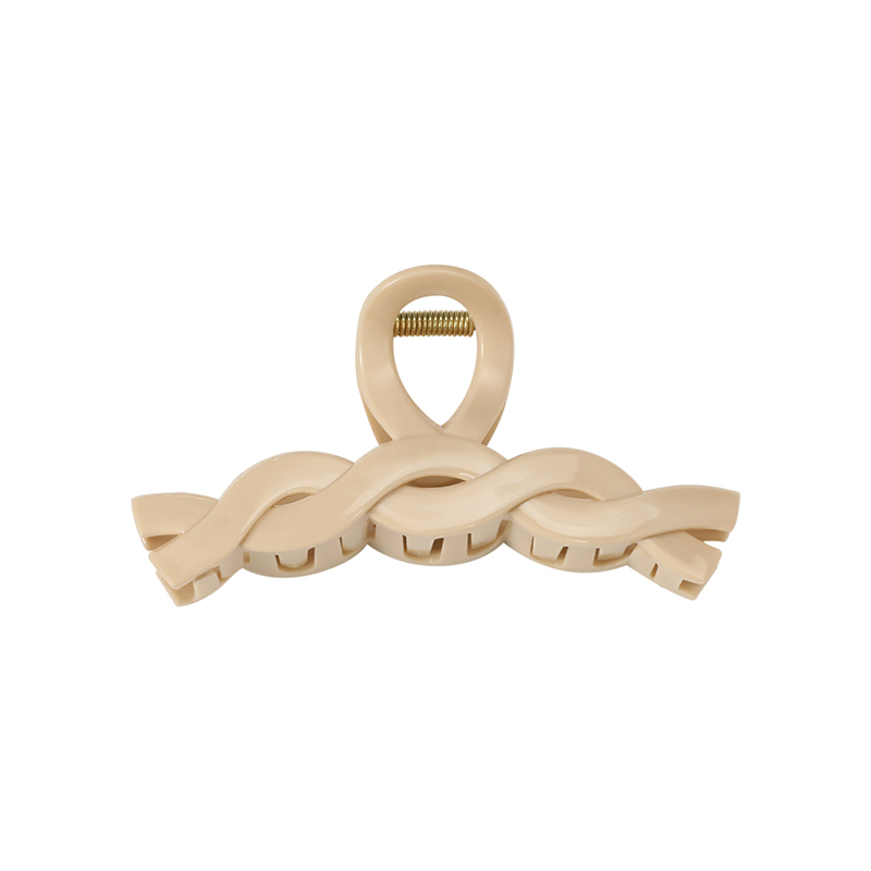 Twisted Shiny Surface Injected Plastic Hair Claw Clip