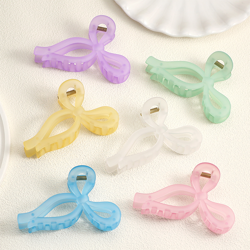 Bowknot Shiny Injected Plastic Hair Claw Clip