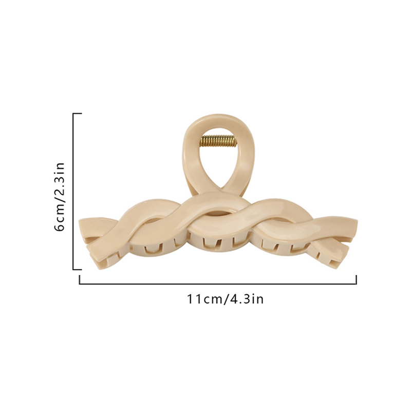 Twisted Shiny Surface Injected Plastic Hair Claw Clip