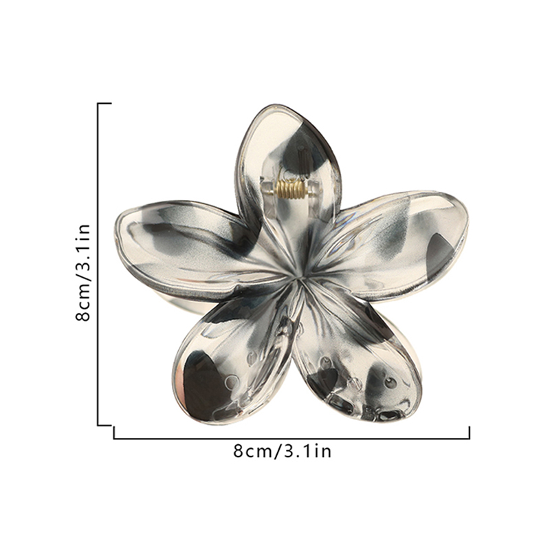 Plumeria Injected Plastic Hair Claw Clip