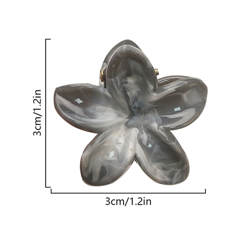 Smooth Plumeria Marble Injected Plastic Hair Claw Clip