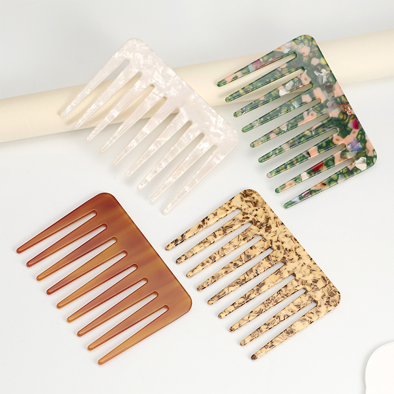 Small Square High Teeth Acetate Comb