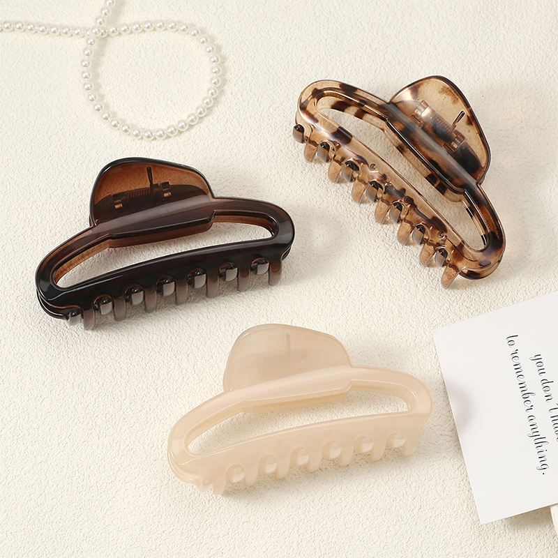 Oval Butto Injected Plastic Hair Claw Clip