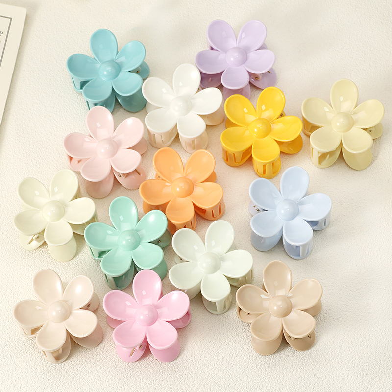 Five-Petal Flower Injected Plastic Hair Claw Clip