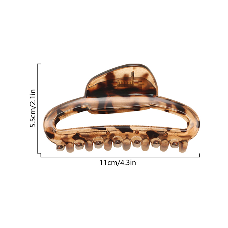 Oval Butto Injected Plastic Hair Claw Clip