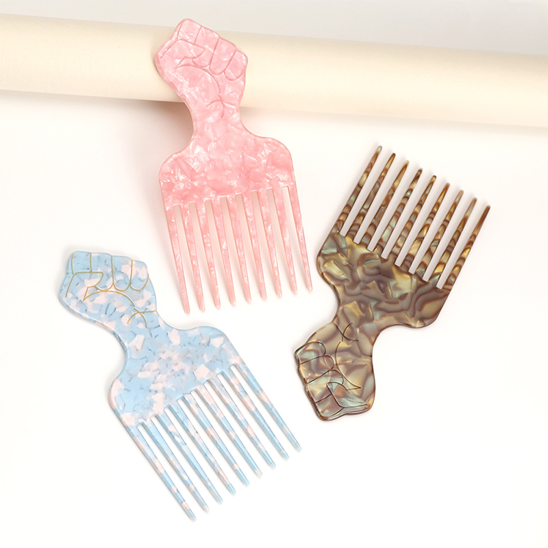 Fist Shaped Handle Acetate Comb
