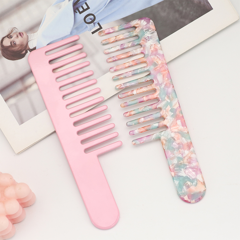 Round Short Handle Acetate Comb
