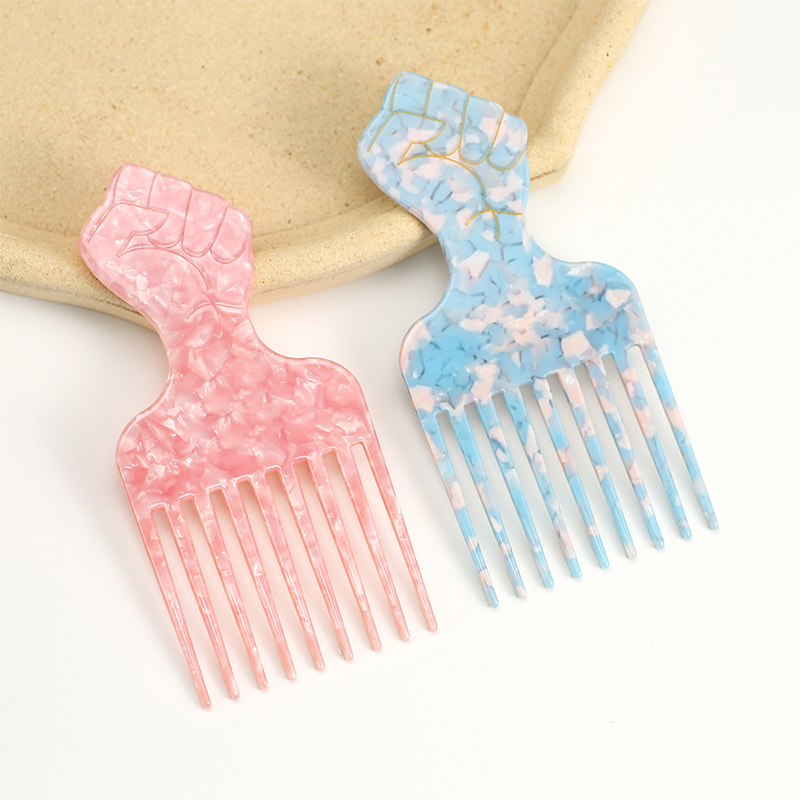 Fist Shaped Handle Acetate Comb