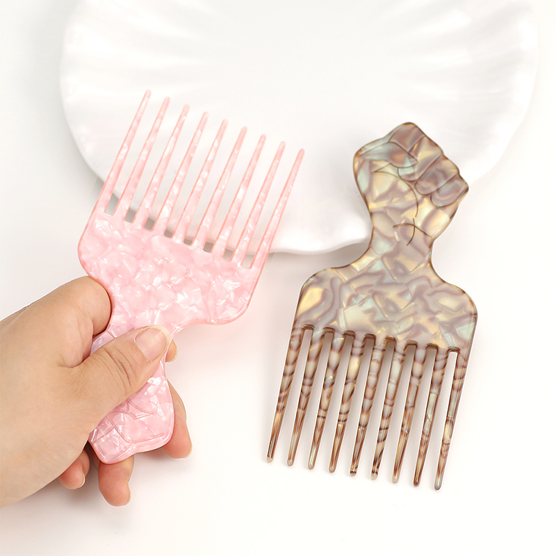 Fist Shaped Handle Acetate Comb