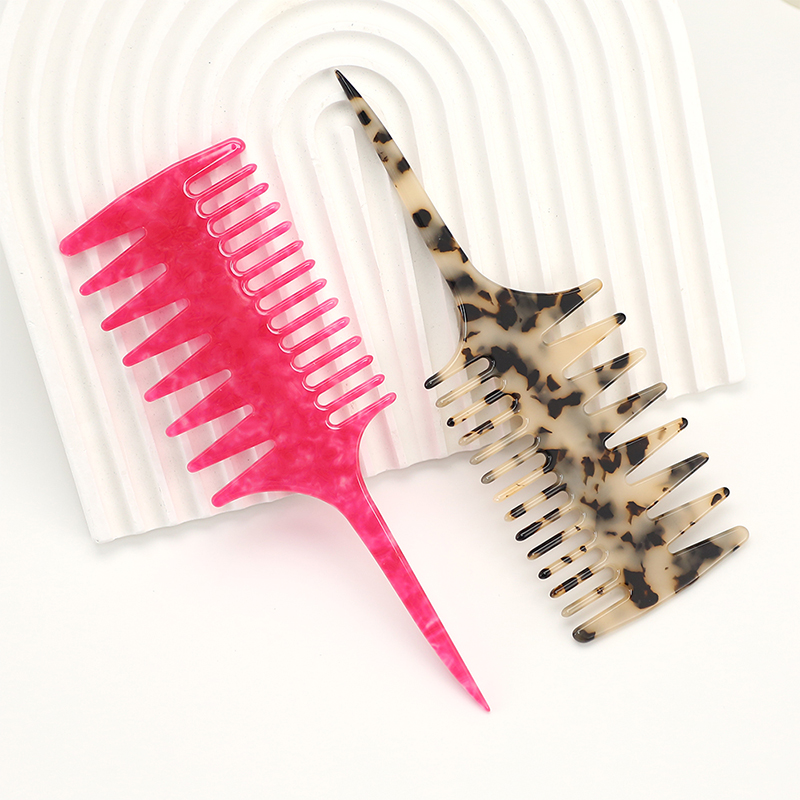 Slim Handle Double End Acetate Comb