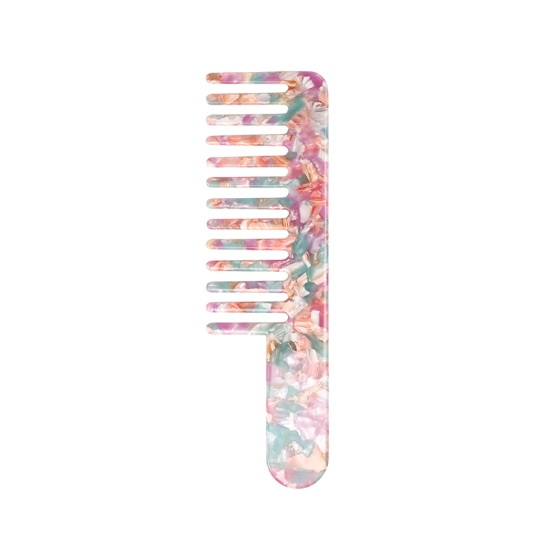 Round Short Handle Acetate Comb