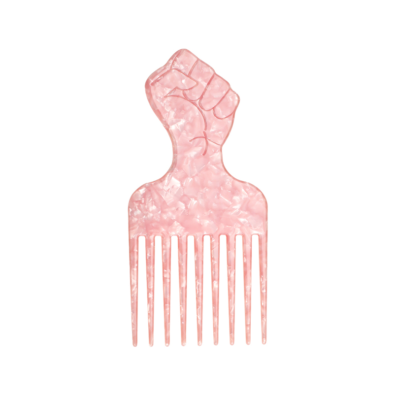 Fist Shaped Handle Acetate Comb