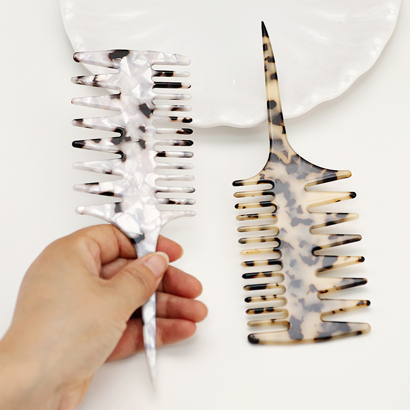 Slim Handle Double End Acetate Comb