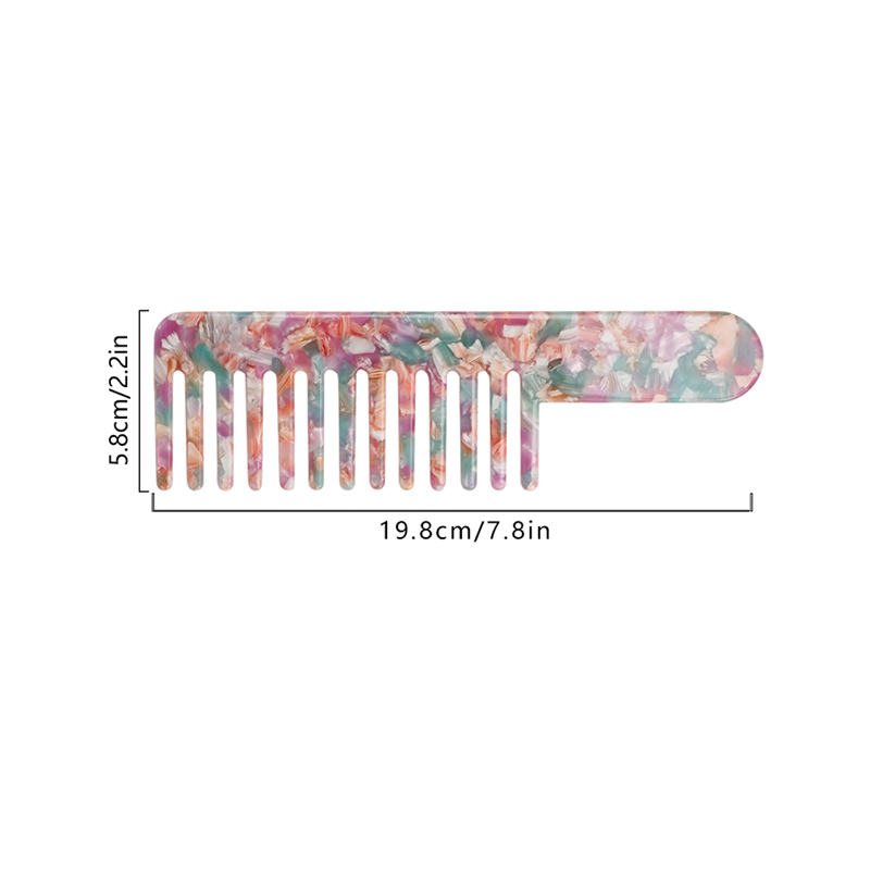 Round Short Handle Acetate Comb