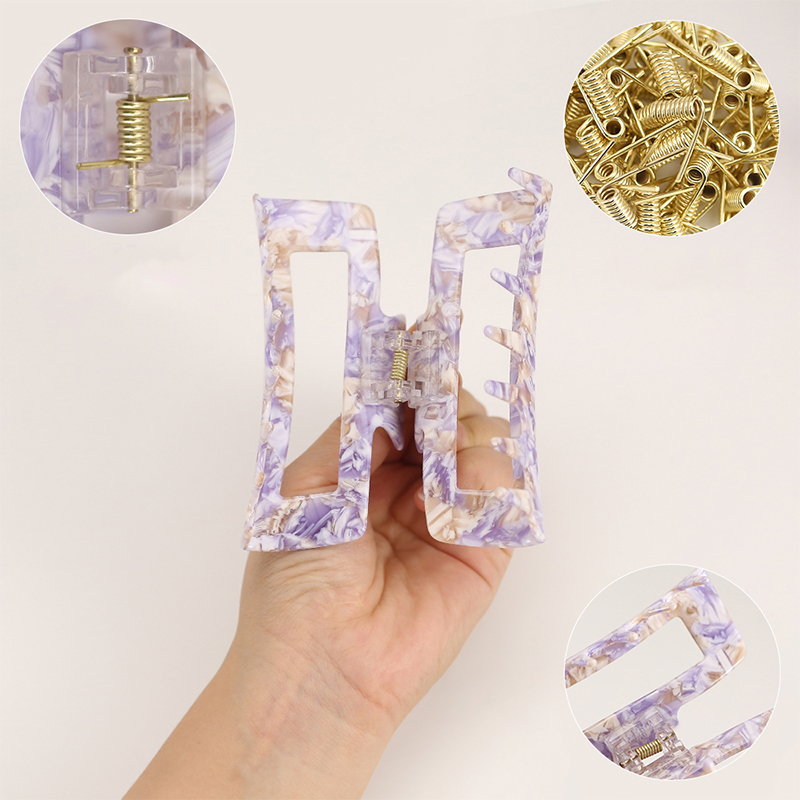 Rectangular Box Acetate Hair Claw Clip