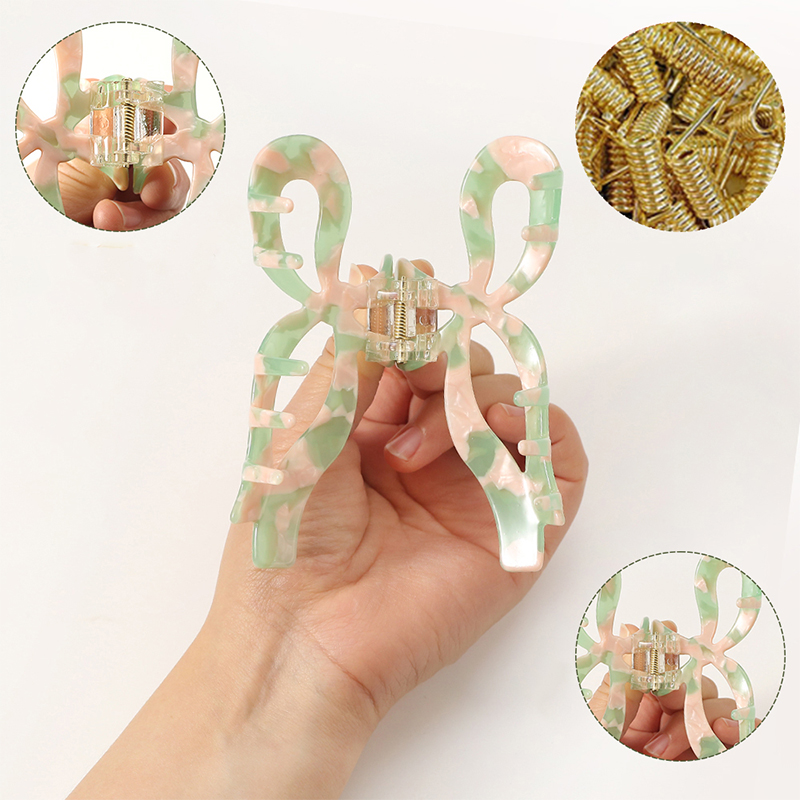 Vertical Decorative Bow Acetate Hair Claw Clip