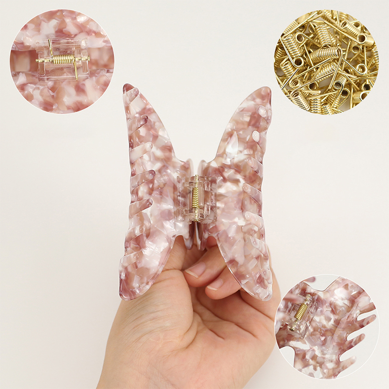 Arc Shape Electroplated Spring Acetate Hair Claw Clip