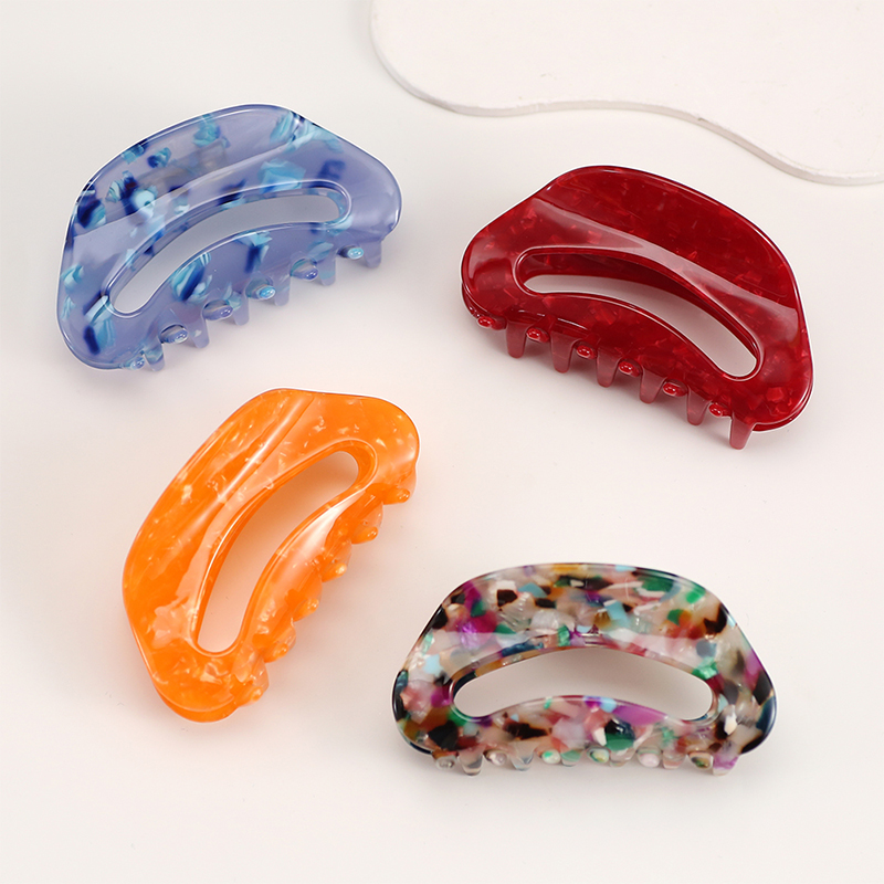 Arc-Shaped Notch Acetate Hair Claw Clip