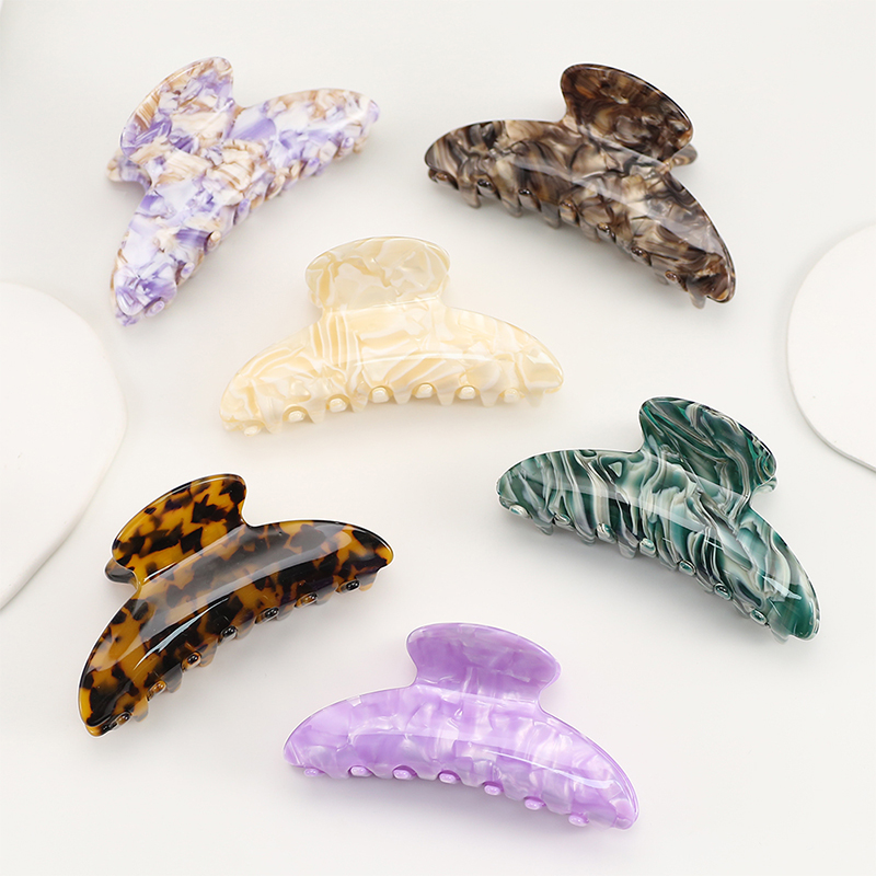 Multicolor Fan Acetate Hair Claw Clip