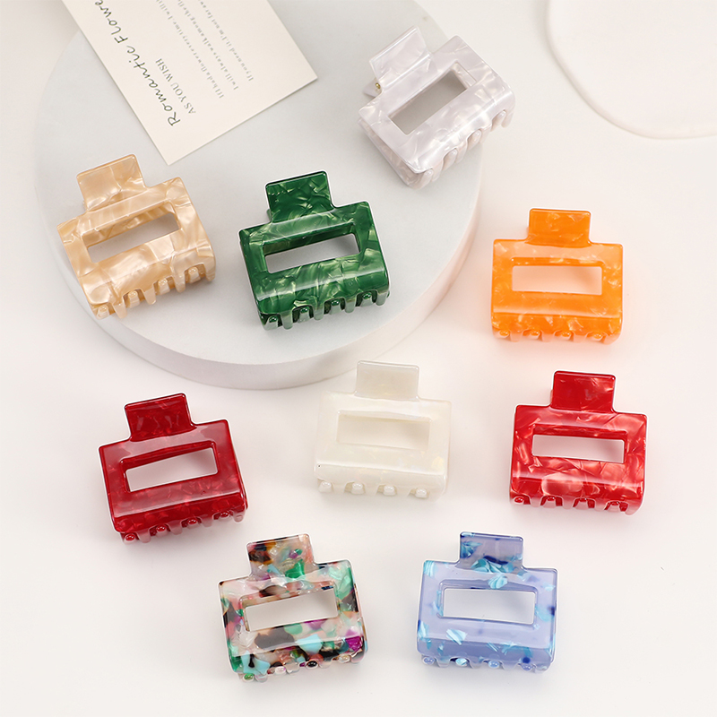 Square Acetate Hair Claw Clip With Opening
