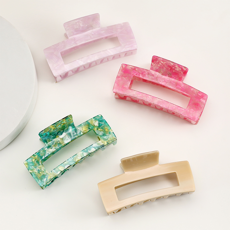Long Thickness Rectangle Acetate Hair Claw Clip