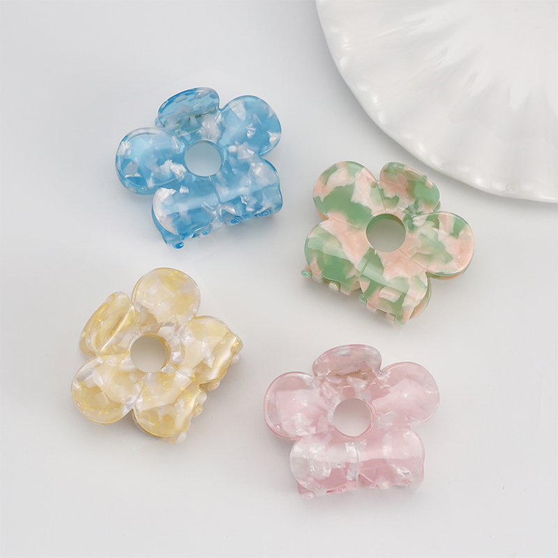 Hollow Circle Flower Shape Acetate Hair Claw Clip