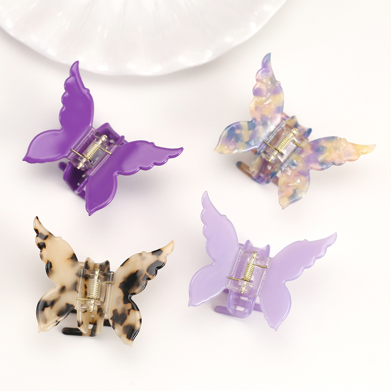 Symmetrical Butterfly Wings Acetate Hair Claw Clip