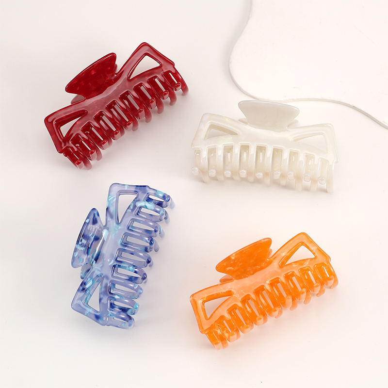 Staggered Long Teeth Acetate Hair Claw Clip