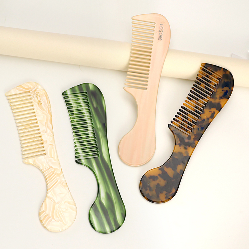 Curved Surface Grip Acetate Comb For Easy