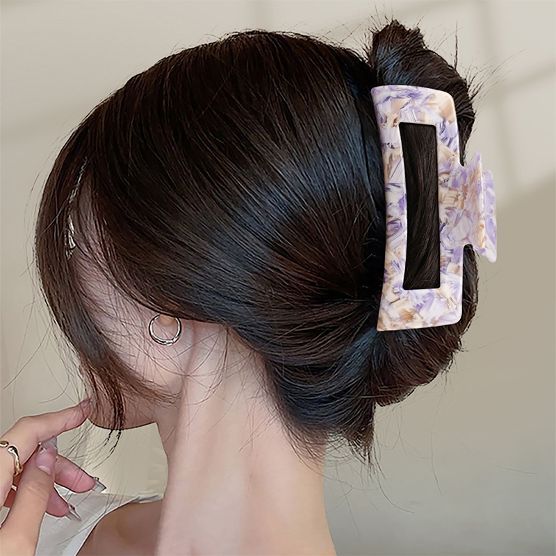 Rectangular Box Acetate Hair Claw Clip
