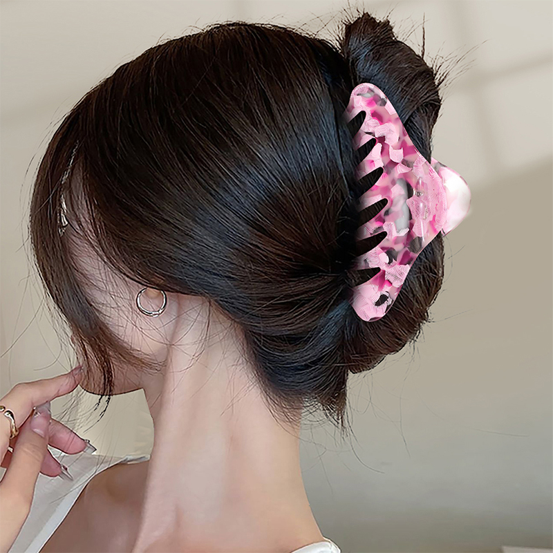 Staggered Helical Teeth Acetate Hair Claw Clip