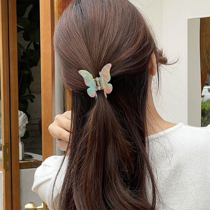 Colorful Butterfly Appearance Acetate Hair Claw Clip