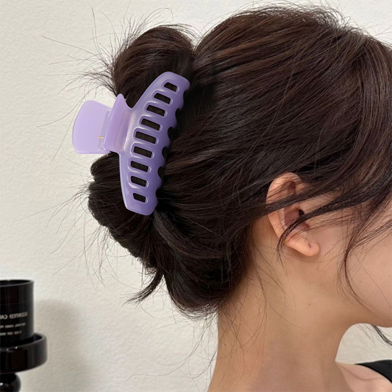 Grid Long Teeth Acetate Hair Claw Clip
