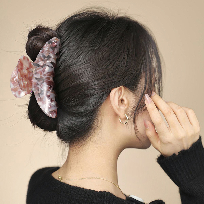 Arc Shape Electroplated Spring Acetate Hair Claw Clip