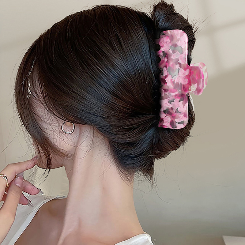 Rectangle Acetate Hair Claw Clip With Rounded Edges