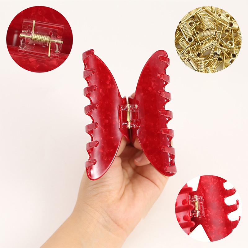 Fan-Shaped Long Teeth Acetate Hair Claw Clip