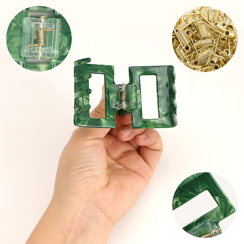 Square Acetate Hair Claw Clip With Opening