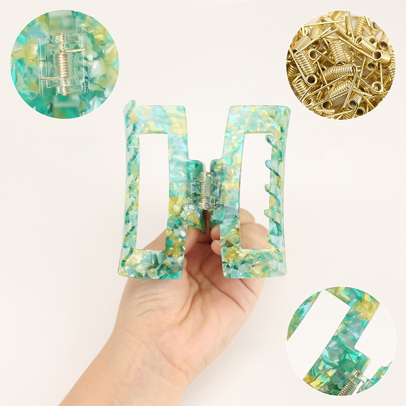Long Thickness Rectangle Acetate Hair Claw Clip